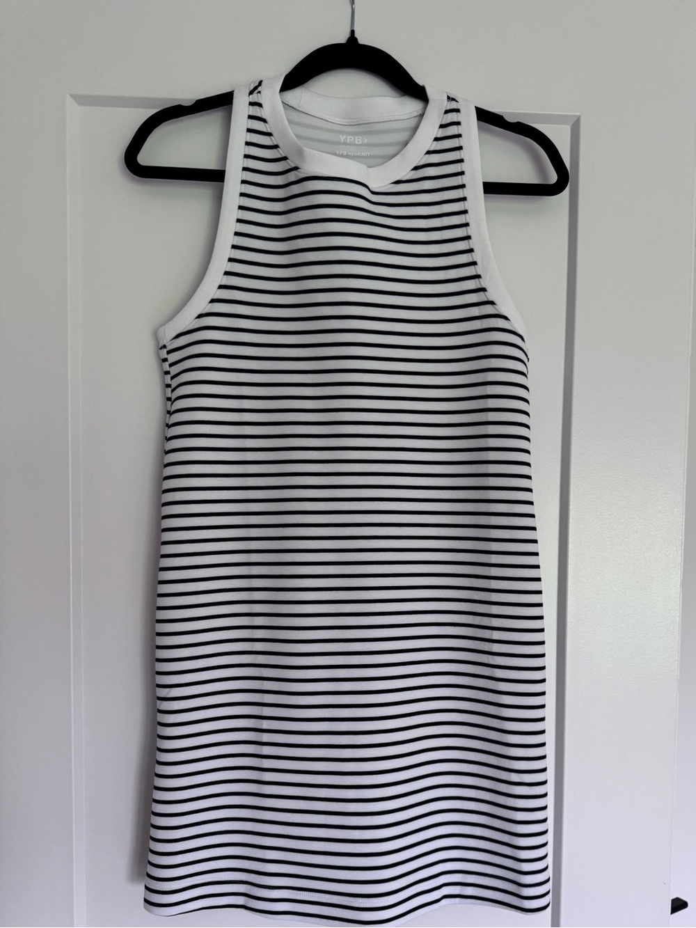 Abercrombie & Fitch YPB Striped A-Line Dress in White and Black